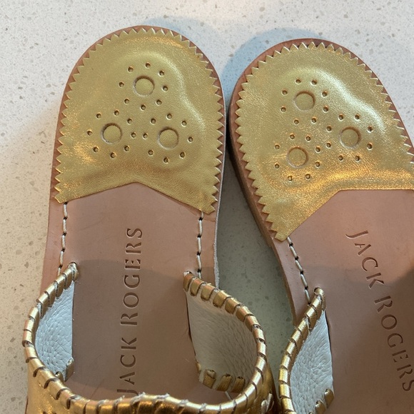 10.5 🔖 JACK ROGERS Women's Jacks Slip-On Flat Sandals Platinum Gold- - Picture 7 of 11